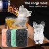 Silicone Ice Cube Tray Corgi Shapes Ice Cube Mold Built-in Funnel Large Craft Tray for Whiskey Cocktails Bourbon DIY Chocolate Soap Maker