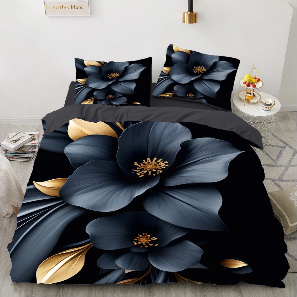Bedding Set Digital Print Comfortable Duvet Cover for Home Bedroom Decoration, 1 Duvet Cover and 2pillowcase with Zippers