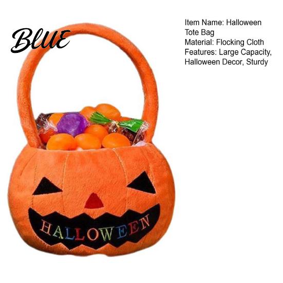 Sturdy Candy Storage Bag Halloween Pumpkin Treat Bag Portable Tote for Kids Large Capacity Trick or Handbag with Soft Handle Party Favor Gift Kids