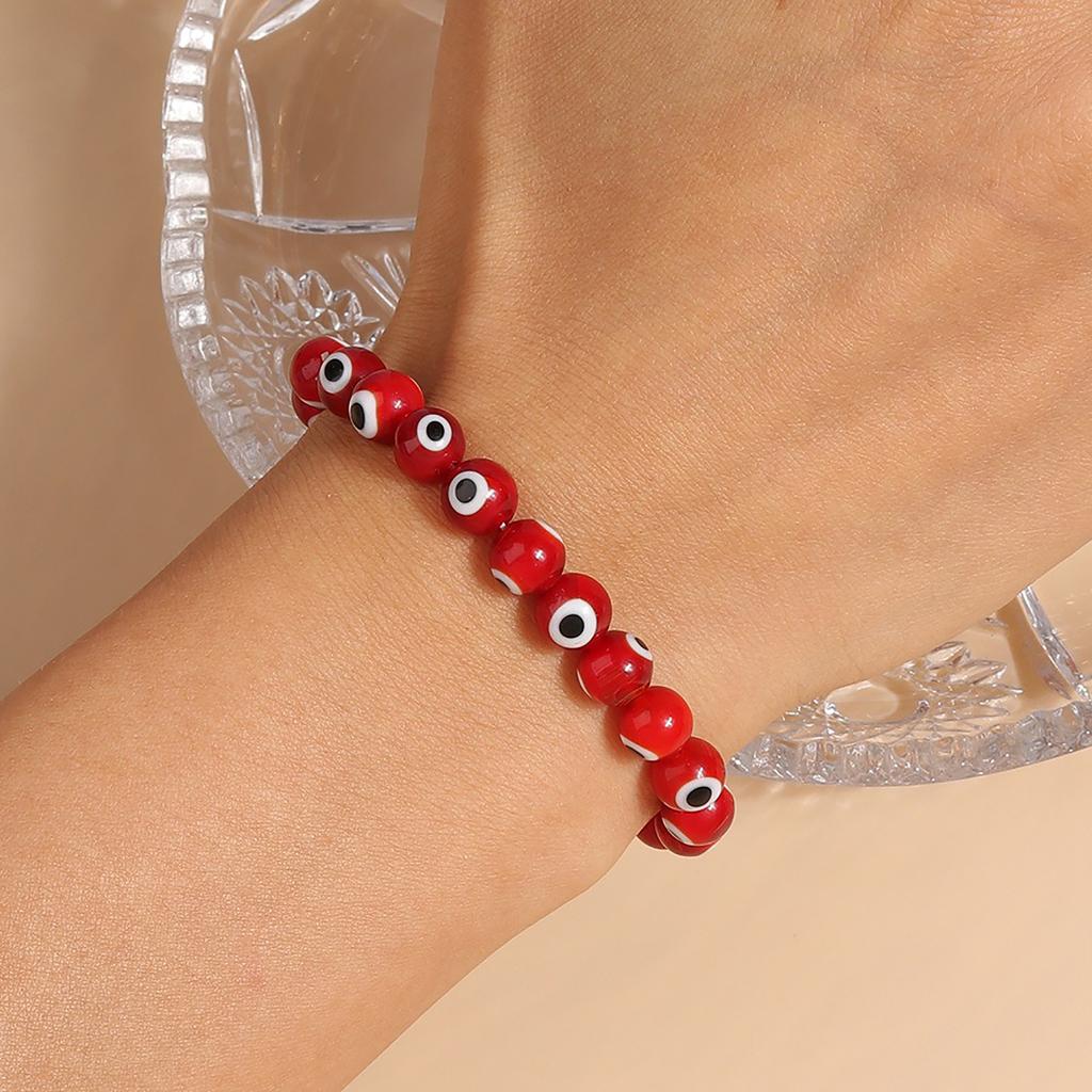 1pc 8mm Bohemian Handmade Evil Eye Beads Wrist Bracelets & Bangles for Women Girls Party Holiday Jewelry Gifts