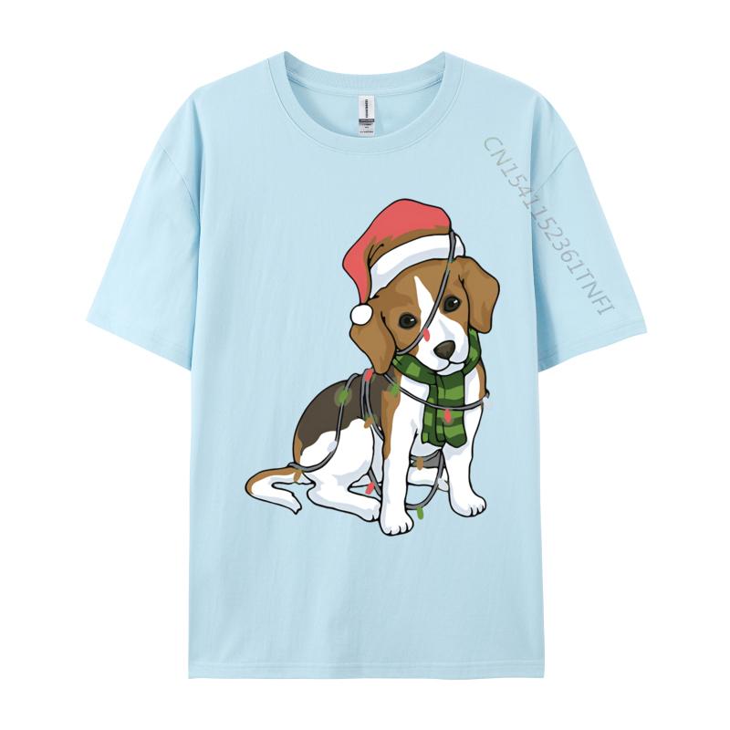 Beagle Christmas Tree Decoration Funny Tshirt Unisex T Shirts Gifts Print Tshirts Casual Plus Size Tops Tee