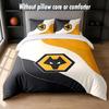 Wolverhampton Wanderers Football Design Bed Bedding Set 1 Duvet Cover + 2 Pillowcases Soft Breathable Household Bed Linens