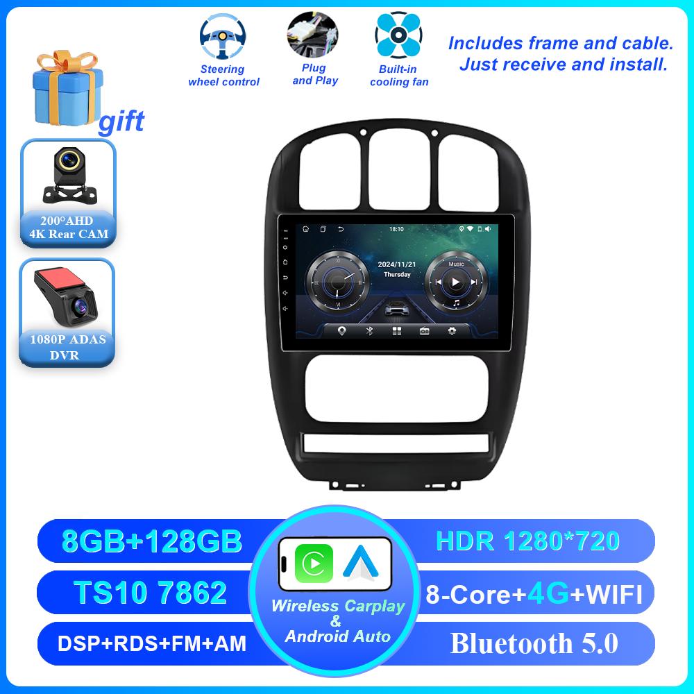 Android 16 For Dodge Caravan 4 For Chrysler Grand Voyager RS 2000 - 2012 Auto Wireless Carplay Car Radio Multimedia Video Tools