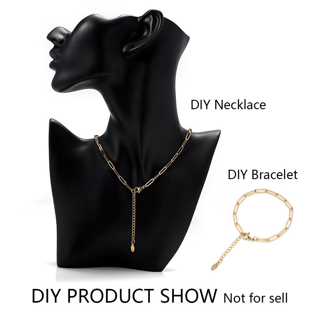 10Meters/Roll Stainless Steel Chain High Quality Gold Flat Chains for Necklace Bracelet Jewelry Making DIY Components Wholesale