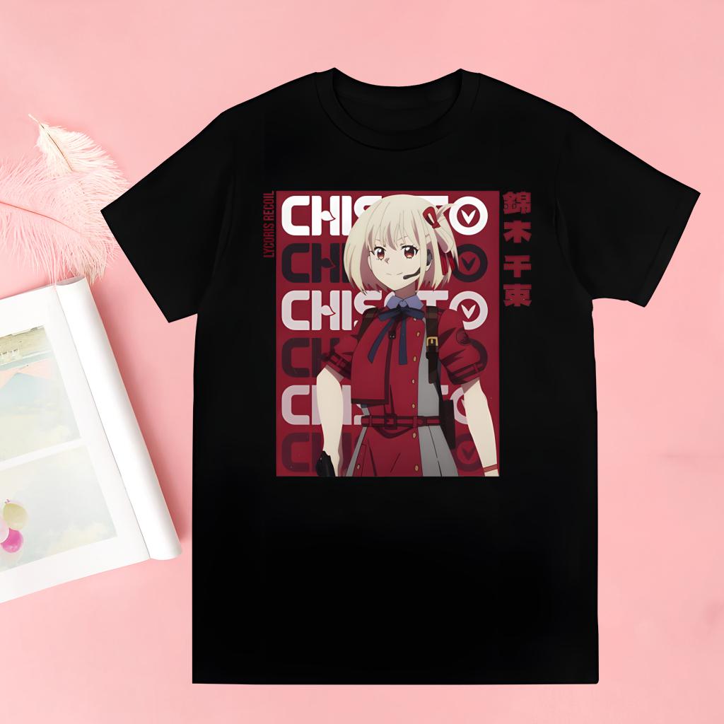 Lycoris Recoil Majima Chisato Nishikigi Takina Men Women T-shirt Tops Crew Neck Fitted Soft Anime Manga Tshirt Tee Shirt T-shirt