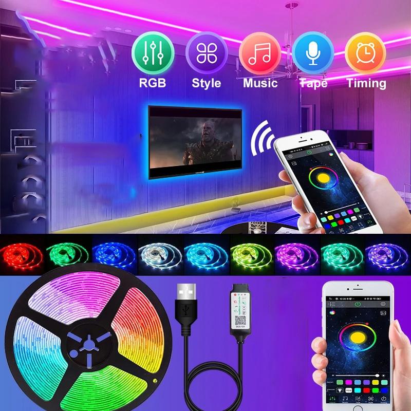 5050 RGB Hintergrund-Atmosphärenlichtstreifen Farbe Bluetooth 5V Lichtset TV Nachttisch Bar Atmosphärenlicht Beleuchtung Dekoration