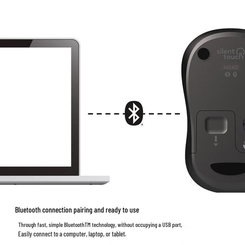 Logitech M240 Silent Dual-Mode Wireless Bluetooth Mouse