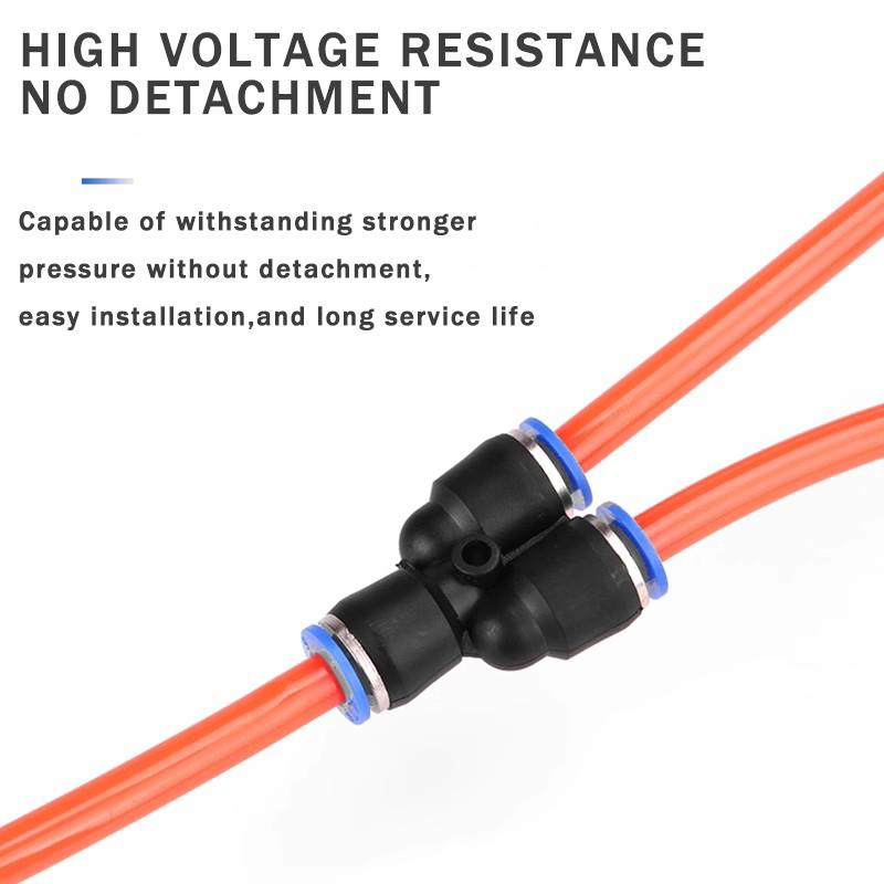 3 Way Port Y Shape Air Pneumatic Pipe Fittings 4mm6mm 8mm10mm12mm Plastic Connector Fitting Quick Push Connecting PY PW Connect