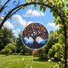 Round Tree of Life Hanging Window Decoration Acrylic Puzzle Sun Catcher Garden Ornament with Chain for Indoor Outdoor Display