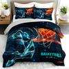 3PC Basketball Game Comforter Set Sports Player Dunk Duvet Bedding Set with 2 Pillowcases for Bedroom Or Guest Room