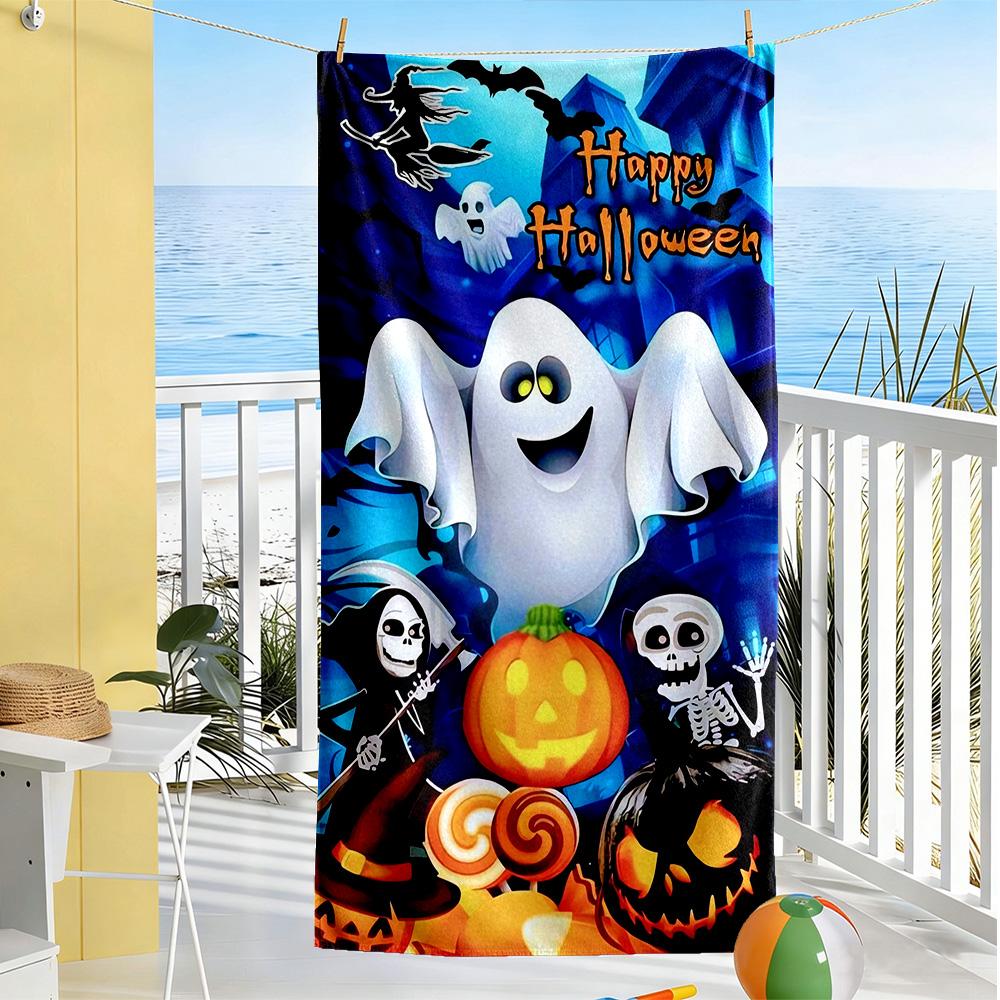 Halloween Beach Towel Soft Durable Quick-Dry Comfortable Lightweight Perfect for Traveling Yoga Camping and Swimming