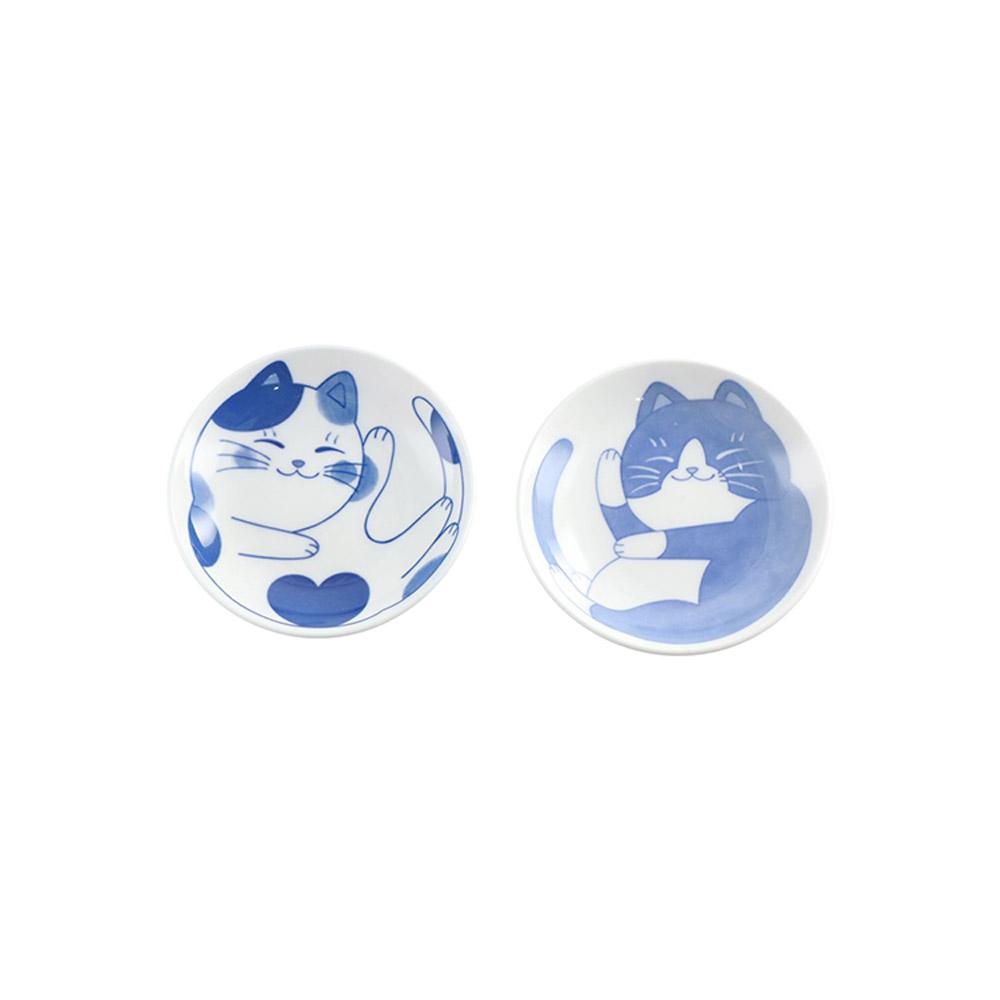 Japanischen Stil Keramik Dessert Sauce Gericht Glückliche Katze Muster Sushi Platten Seite Gerichte