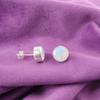 October Milky Opal Stone 925 Silver Anniversary Gift Stud Post Earrings Jewelry EE-150-18