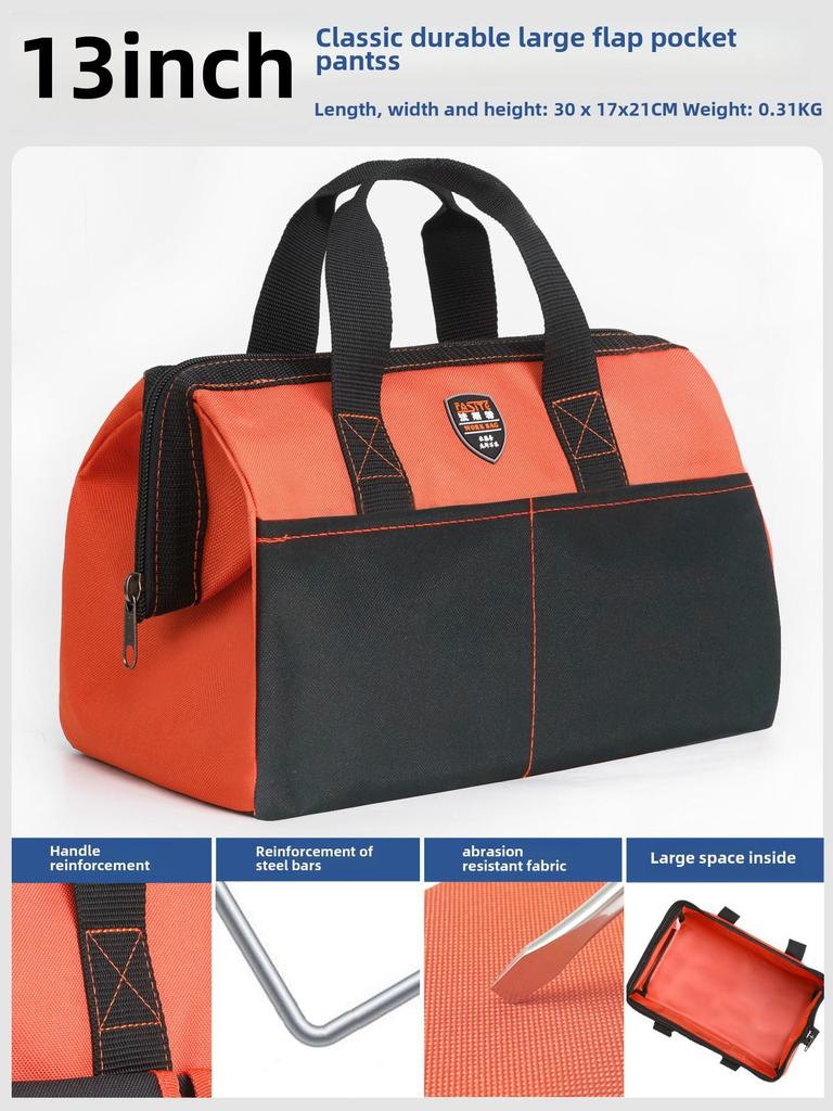 Sturdy & Durable Large Canvas Electrician Tool Bag for Woodworking, Multifunctional & Diagonal Design for Men