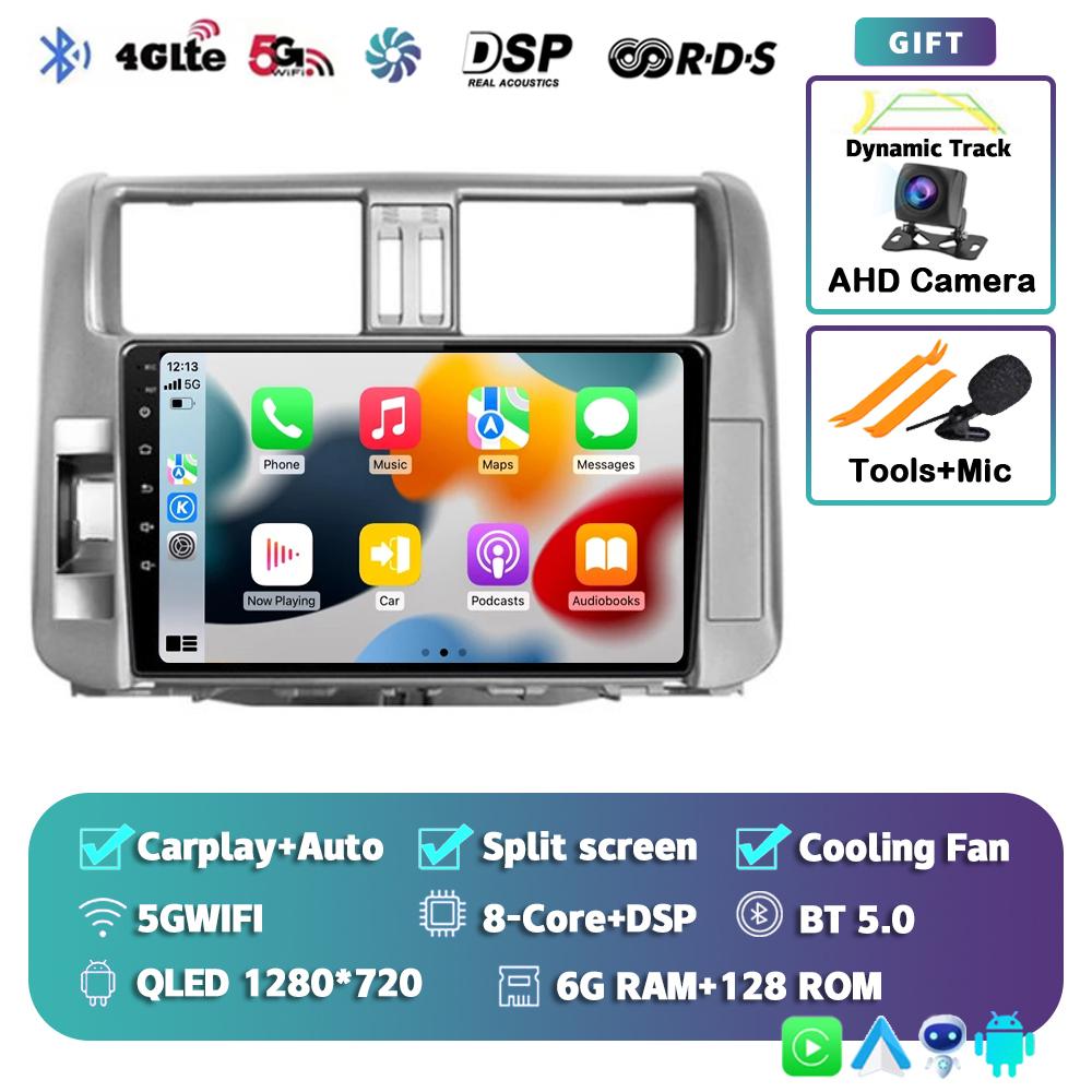 Android 14 Carplay Car Radio For Toyota Land Cruiser Prado 150 2009-2013 Multimedia Video Player Navigation Stereo Head Unit DSP