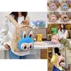 Cartoon Plush Backpack With Canvas Material And Adjustable Straps For Daily Use