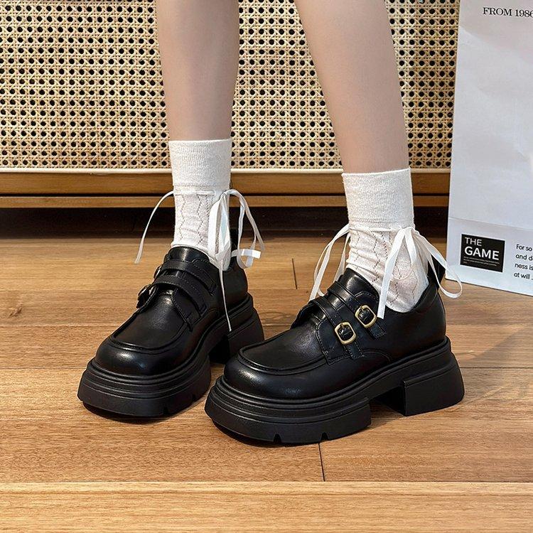 

Retro British style brown small leather shoes women s 2025 autumn and winter new Japanese jk single shoes versatile platform loafers 35