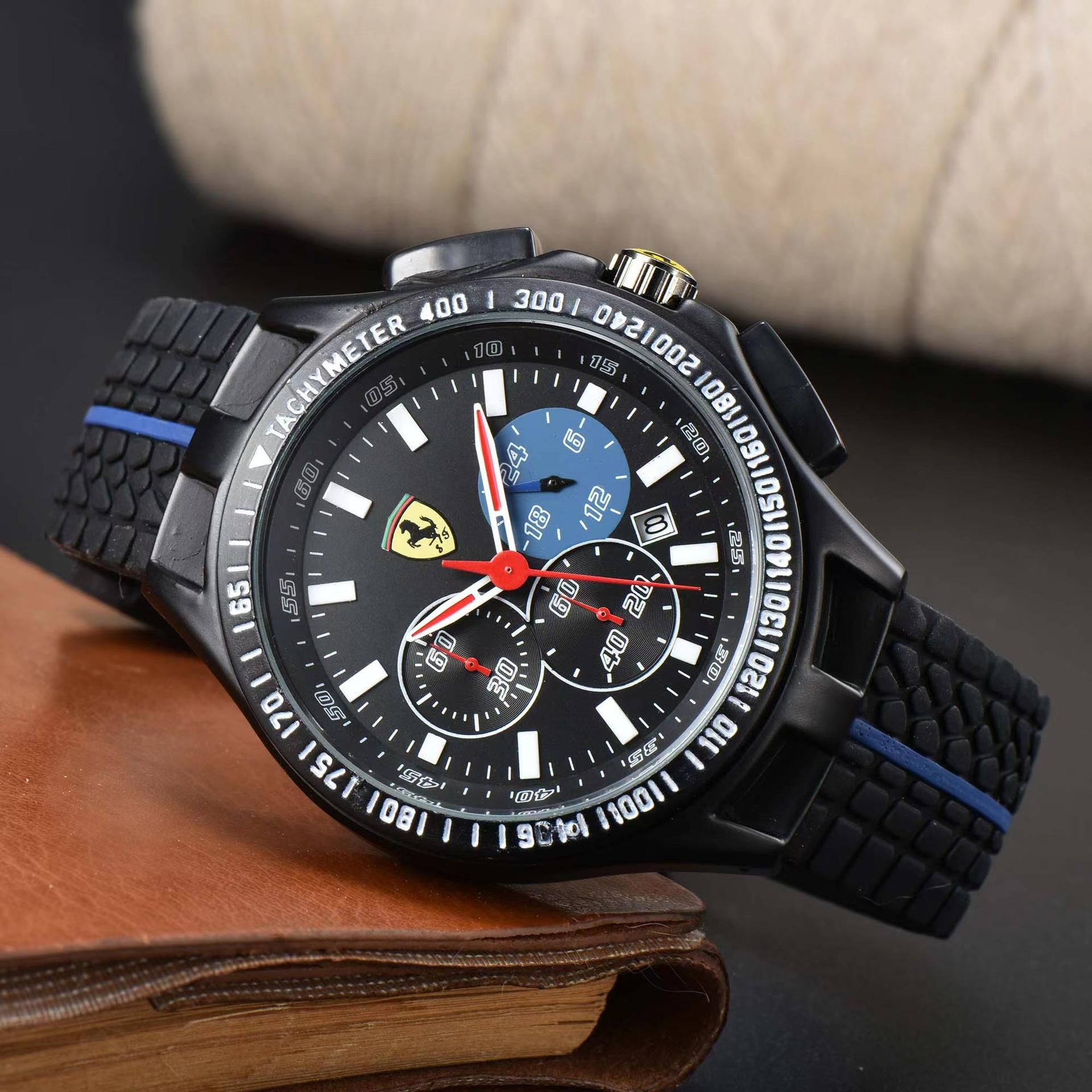 

Fashion Large Dial Silicone Sports Men s Quartz Watch for Roma 488 F8 Purosangue Auto Decoration Accessories