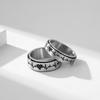 Titanium Steel Rotating Electrocardiogram Couple Ring, Heartbeat, Decompression, Stainless Steel Matching Ring, Hand Jewelry