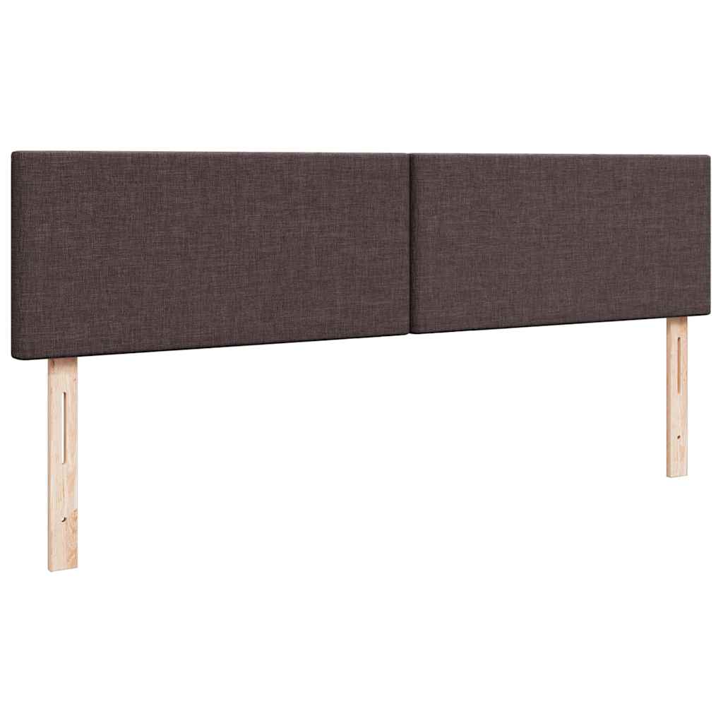 Ottoman Bed with Mattresses & LEDs Dark Brown 200x200 cm Fabric