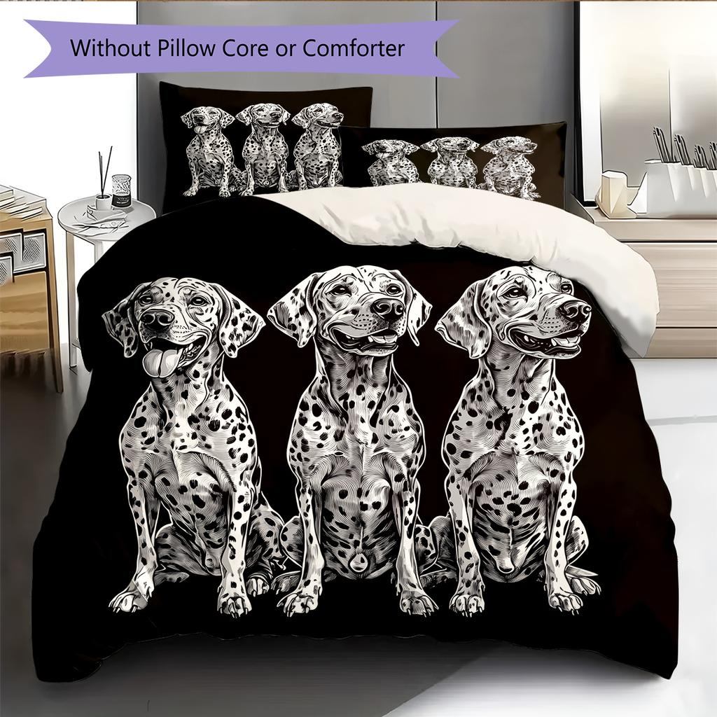 Dalmatian Pattern Bedding Home Decoration Birthday Gift (1 * duvet cover + 2 * pillowcase, without core)