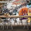 Graffiti Mural European Style Retro Wallpaper 3d Graffiti Removable Wallpaper Guitar Rock Music Bar Wall Mural