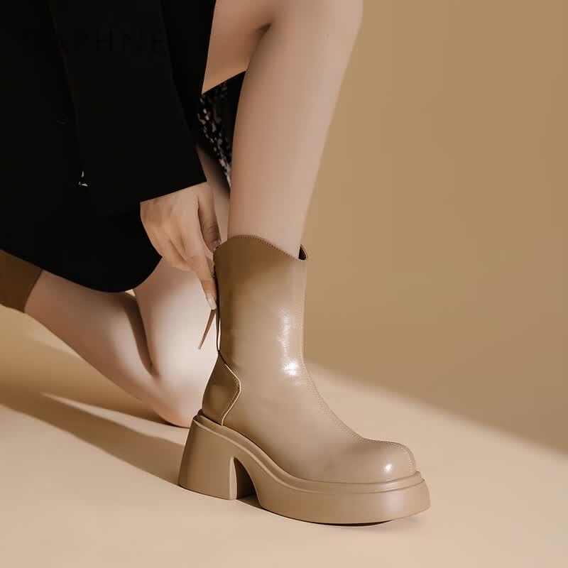 Daphne Women s V-Neck Elastic Chelsea Ankle Boots 39