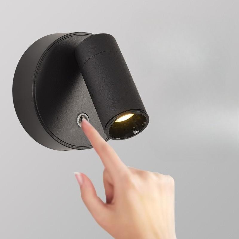 1Pc No Punching and No Wiring At The Bedside, Modern Simple Magnetic Attraction Adjustable Angle Small Spotlight Night Light