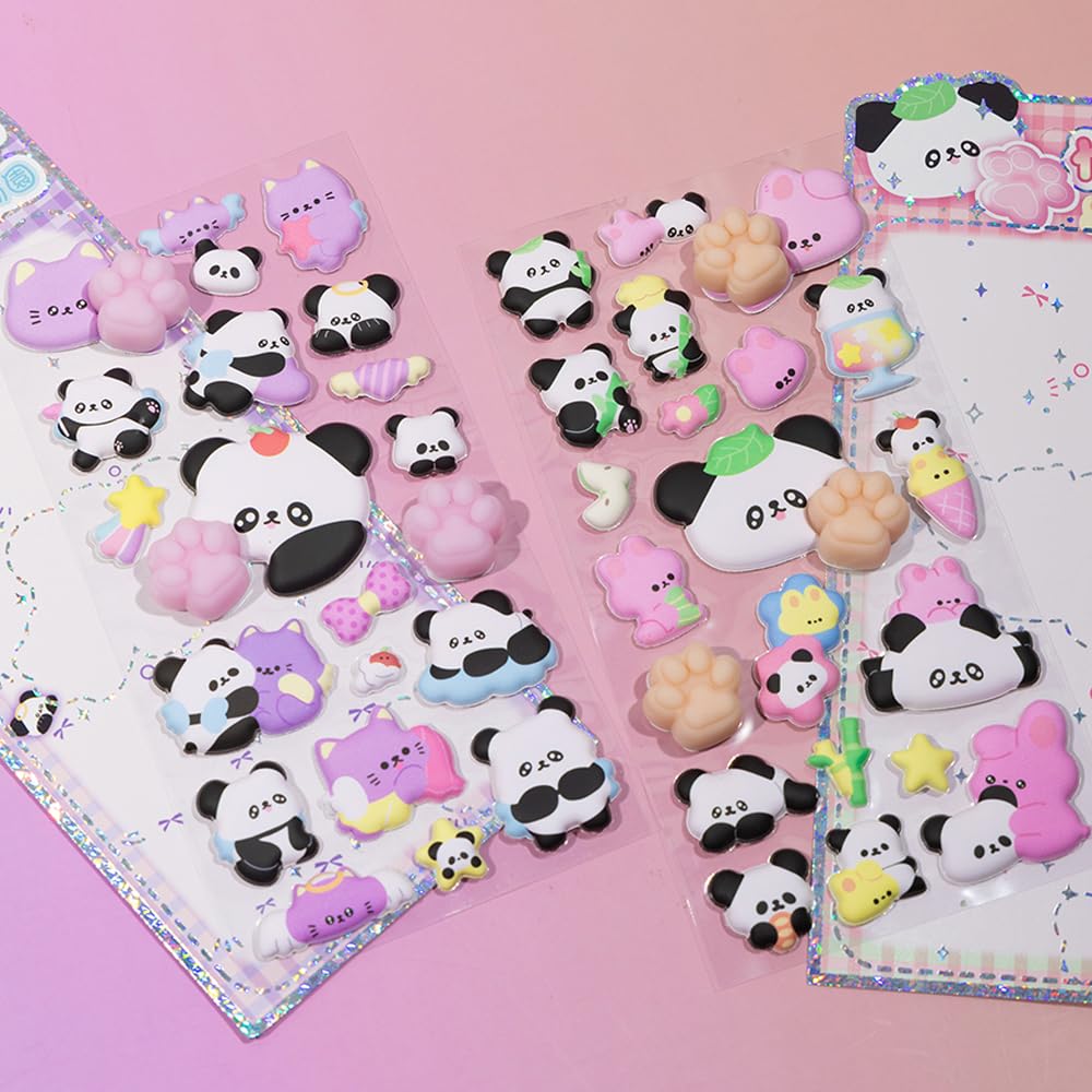 Dekori 3D Cute Panda Pattern for Perfect for Reward DIY Cell Phone Water and Craft Gifts of Stickers, Girls, Kids' Crafts, Stickers, Decor,