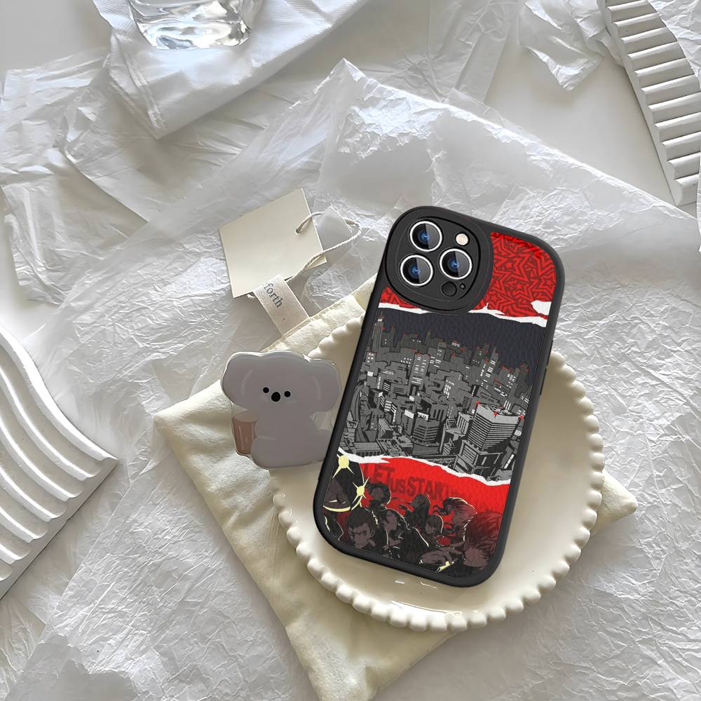 Persona 5 For iPhone 16 15 14 13 12 11 Pro Max Plus Shockproof Leather Soft Phone Cover