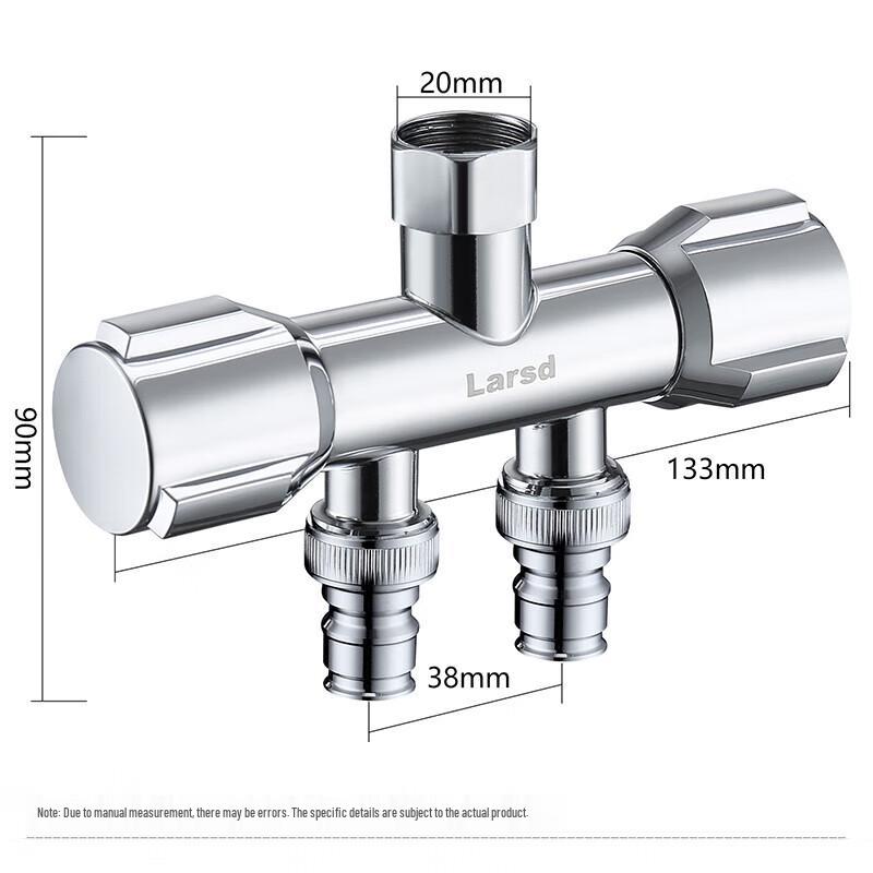 3-Way Water Diverter Angle Valve with Washing Machine Connector
