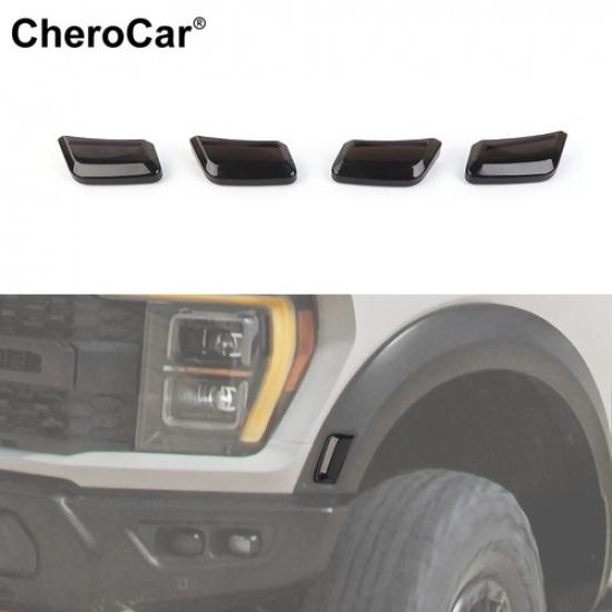 

4 Car Side Wheel Eyebrow Light Cover Trim For Ford F150 21+ Exterior Accessories