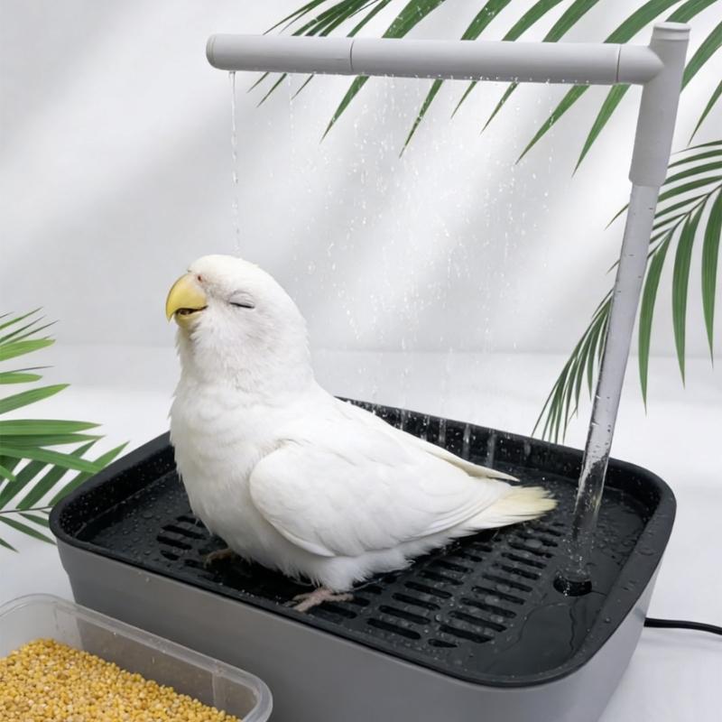 Automatischer Vogelbrunnen Vogeldusche Umwälzbrunnen für kleine Heimvögel Badewannenbrunnen Heimvogelbadewanne