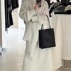 Minimalist Lambskin Tote Bag - Casual Commute, Thin Strap, Large Capacity, Women's Shoulder Shopping Bag.
