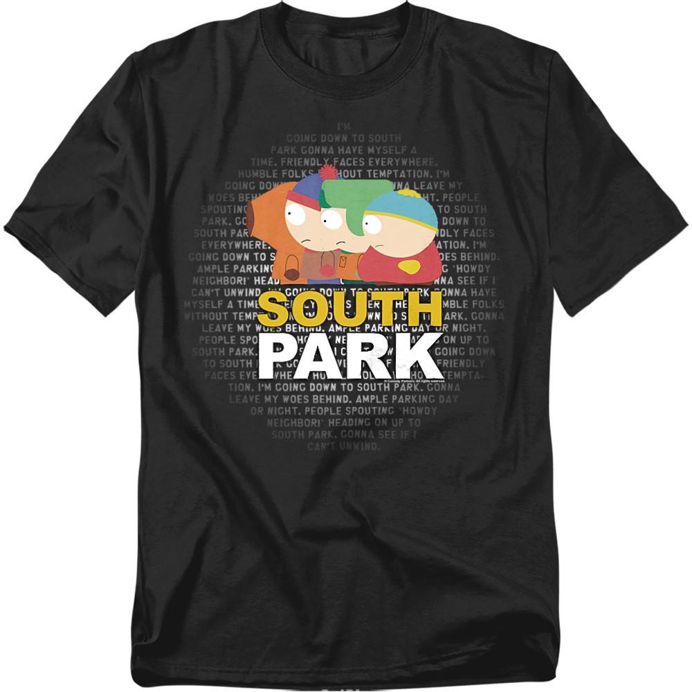 South Park Lyrics T-Shirt S-5XL Black L