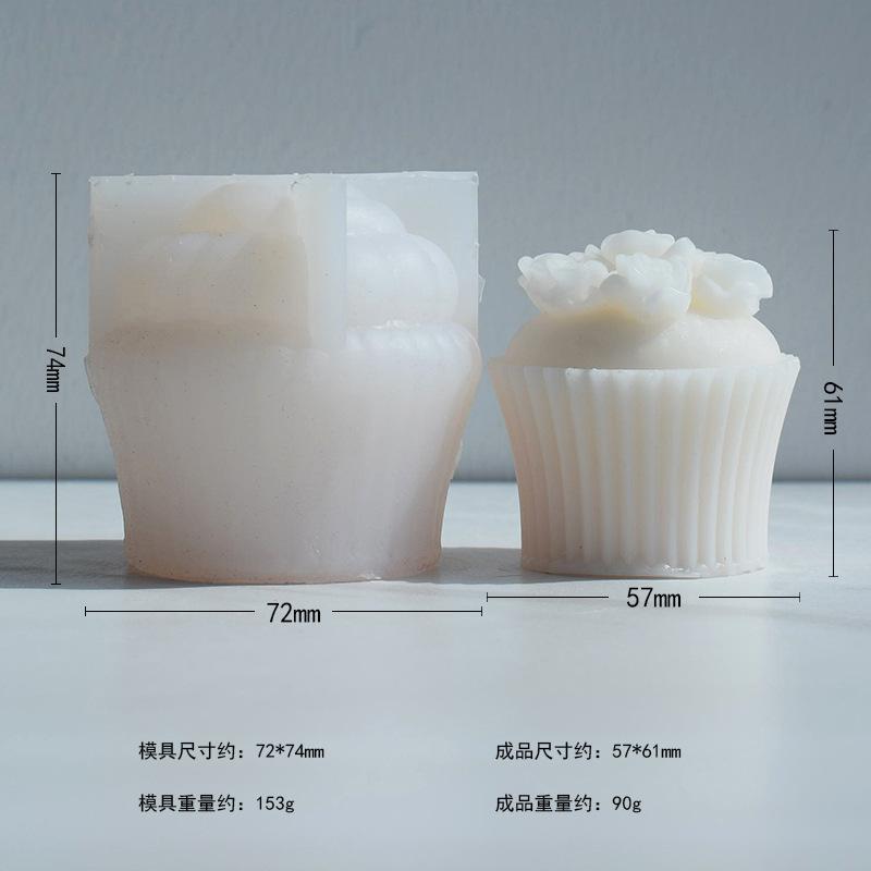 3D Muffin Cup Flower Candle Silicone Mold DIY Rose Paper Cup Cake Baking Mold Handmade Chocolate Ice Cube Soap Making Supplies