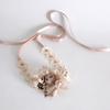 Original Handmade Lolita Hair Accessories Hairpin Flower Ball Bow Lace Champagne Headband Veil