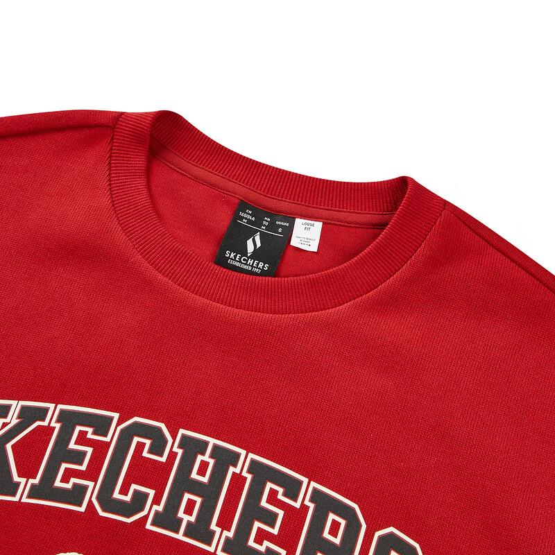 Skechers Year Of The Dragon New Year Series Letter Logo Printed Round Neck Pullover Casual Sports Knit Sweatshirt Women sweatshirt L124W005-03LC