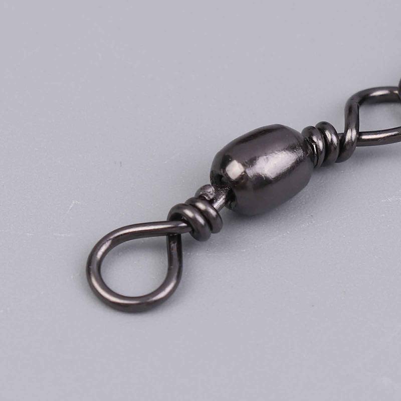 5 Size 100Pcs/Pack Swivels Fishing Connector Pin Bearing Rolling Swivel Snap Fastlock Clips Fishhook Fishing Tackle
