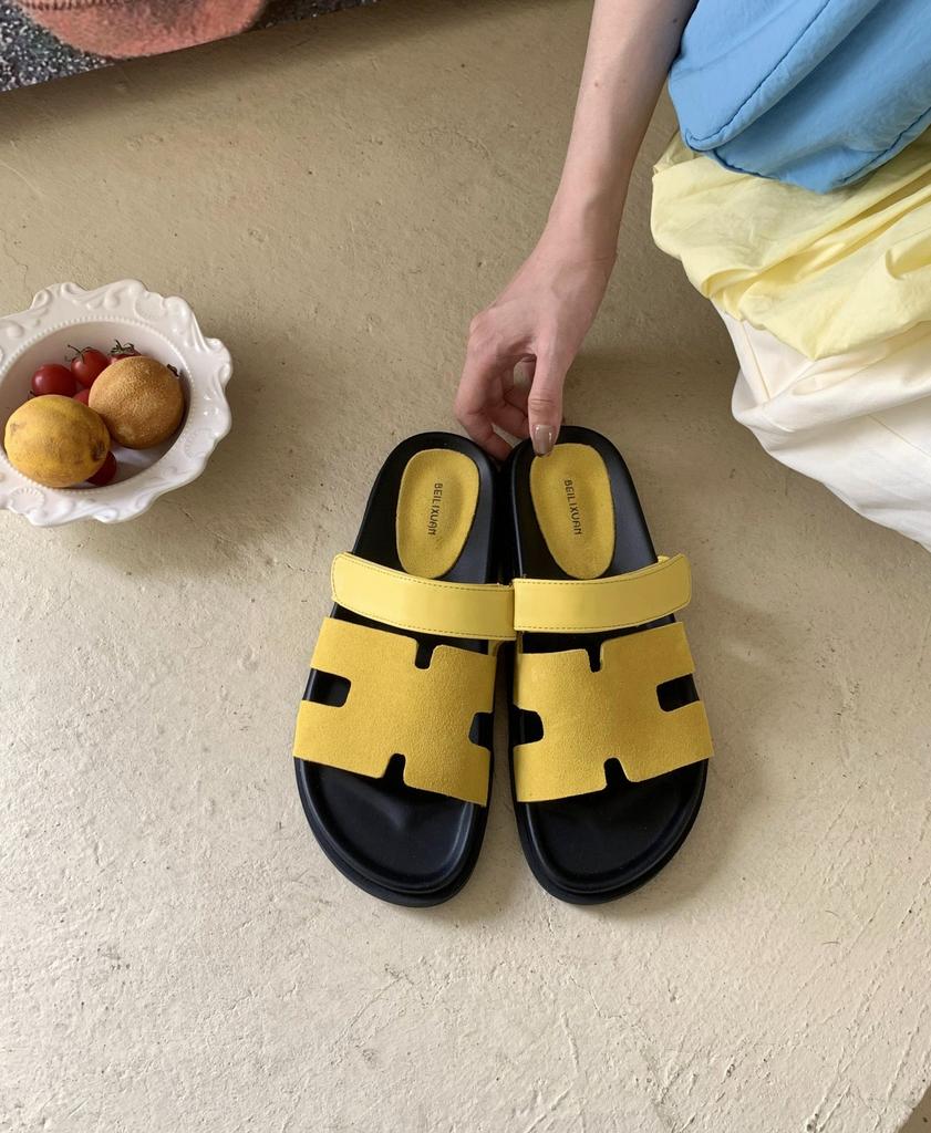 Känslan av att trampa i skit tjock sula kardborreband läder andra farfar tofflor dam sommar slapp stil inte trötta fötter vardagliga strand sandaler