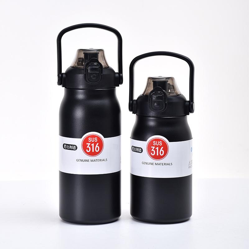 316 stainless steel handle insulated cup outdoor large capacity sports water bottle portable bouncing cover space kettle