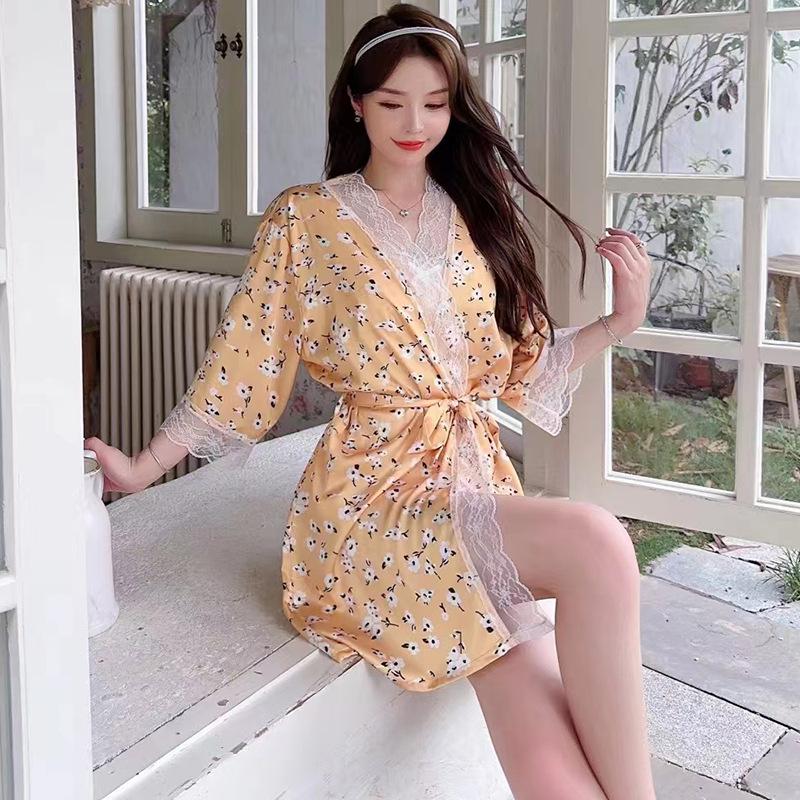 Summer new pure desire pajamas set women's suspenders shorts sweet loungewear three-piece set lace sexy thin