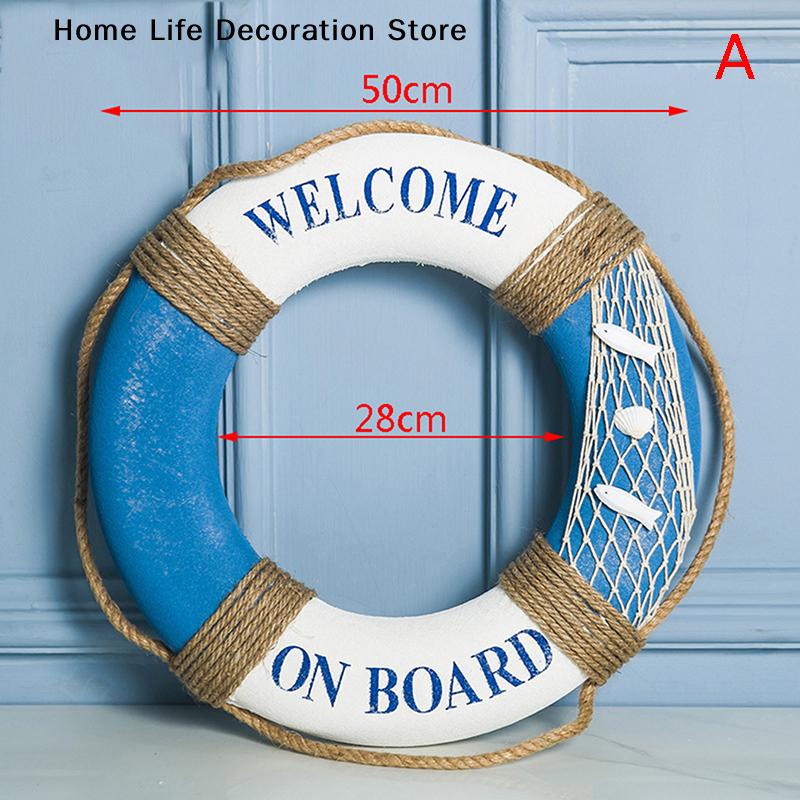 Marine Mittelmeer Familie Adorment Rettungsring Wandbehang Dekorationen Bar Wohnkultur Requisiten Nautischen Rettungsring Hochzeit Handwerk