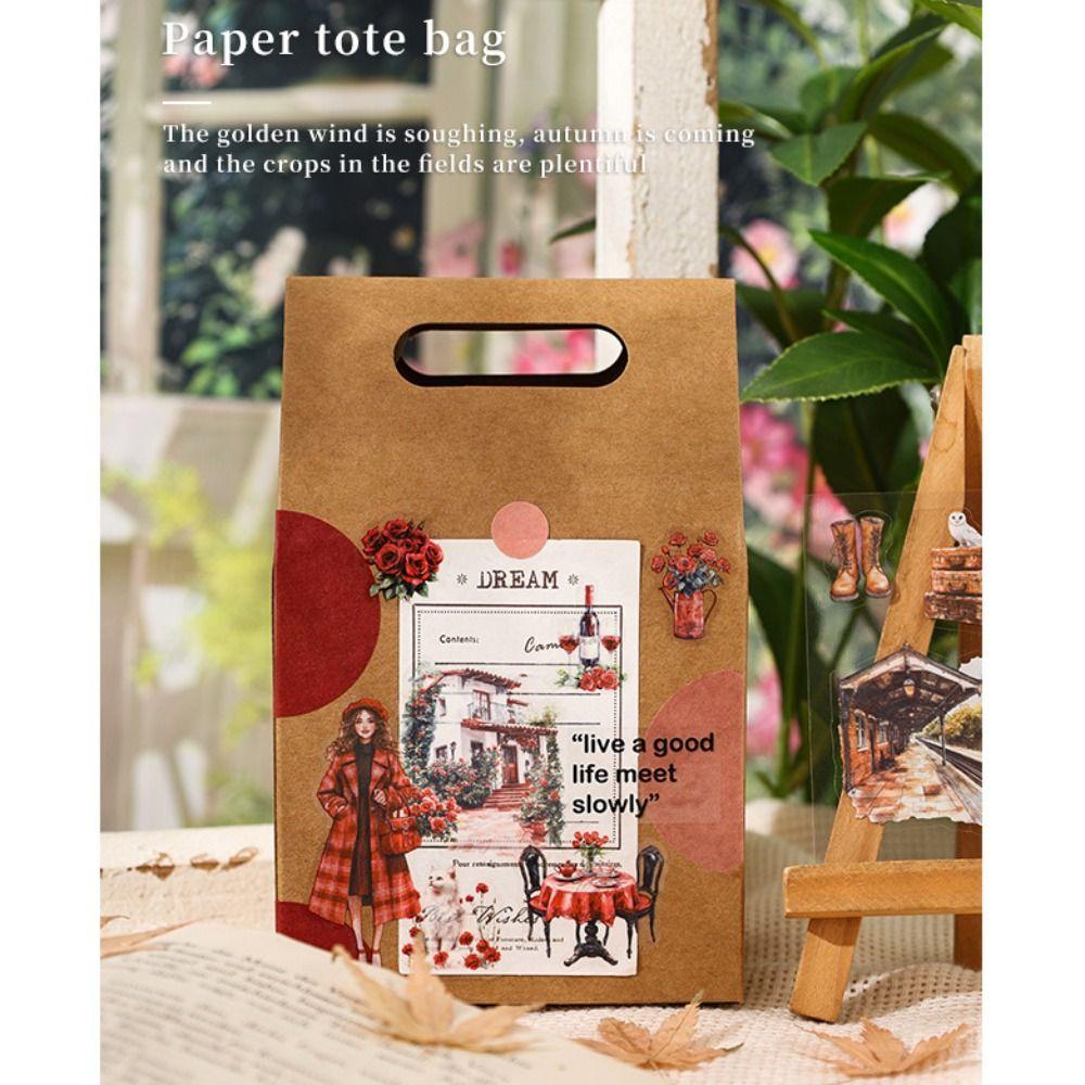 100 stk Fire årstider DIY Scrapbook-klistremerker Håndlaget journaldekor Blomstertema-klistremerker Collage