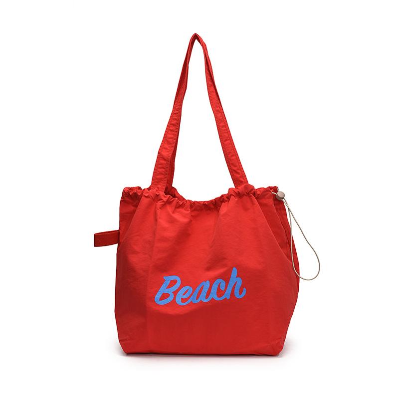 New Letter Printing Casual Large-capacity Tote Bag, Light Travel Versatile Lazy Wind Shoulder Stray Bag