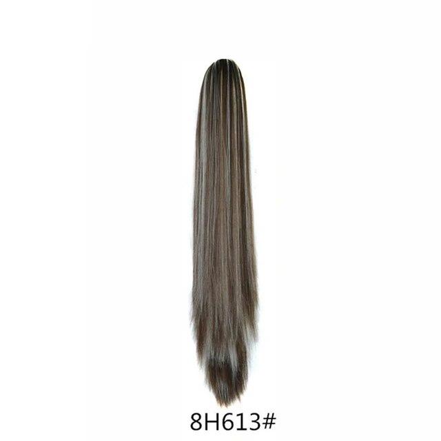 Synthetische Pferdeschwanz-Haarverlängerungen, lange, gerade Klaue, Clip-in/on-Pferdeschwanz für Frauen, tägliche Party, 55,9 cm, hitzebeständiges Kunsthaar