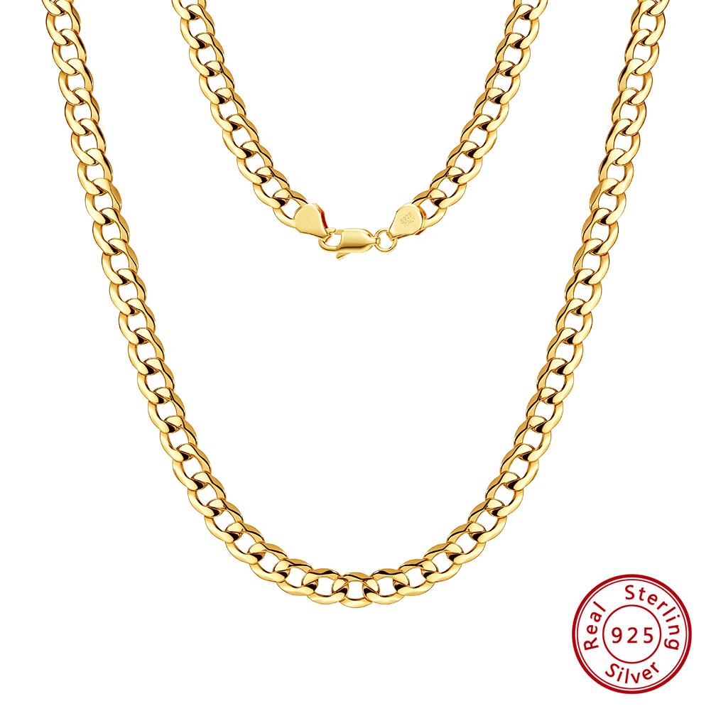 EFFIE QUEEN 2MM 6MM Trendy Cuban Chain Bracelets Simple 925 Sterling Silver Curb Cuban Link Chain Bracelet Bangle Gift SB123
