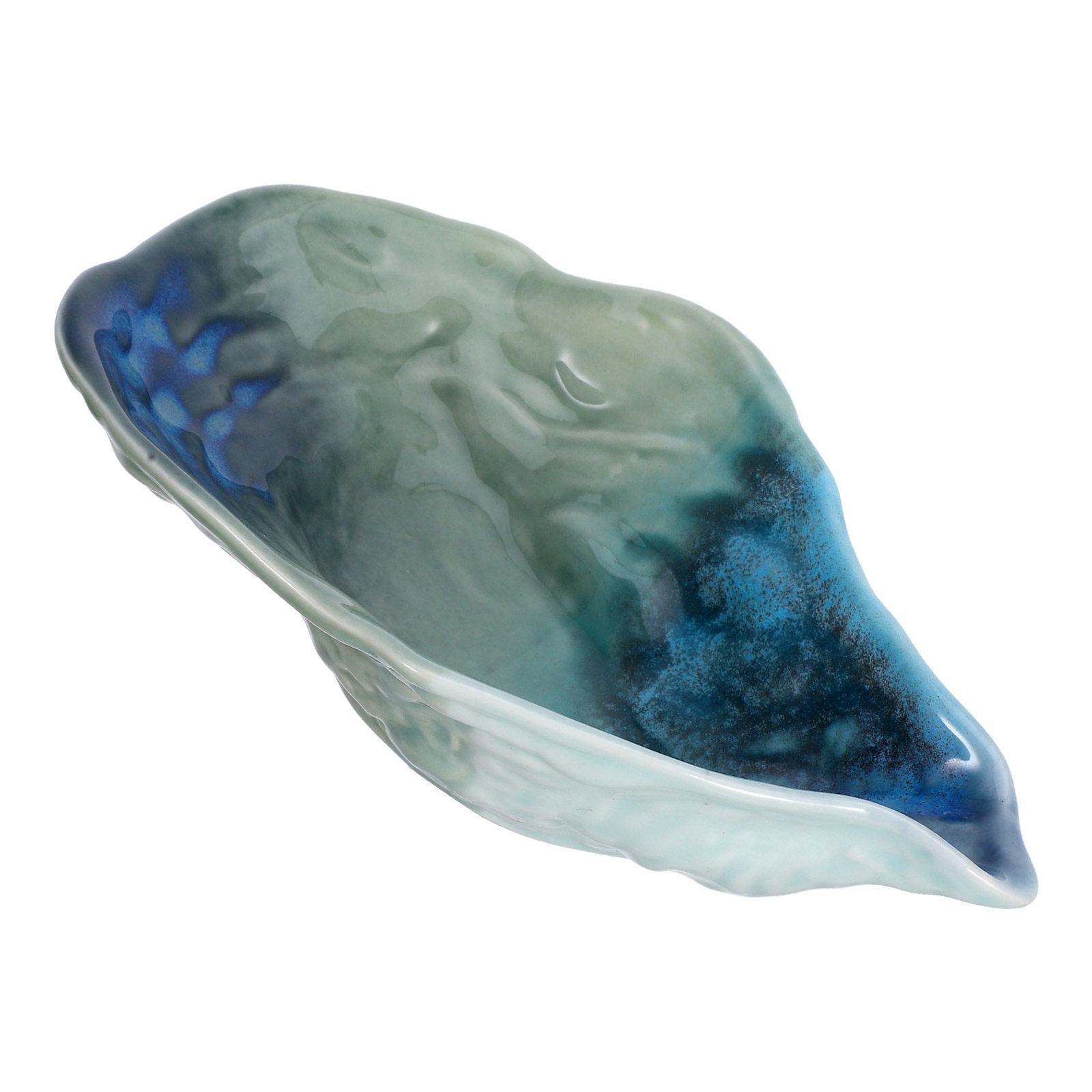 

Ceramic Oyster Plate Spice Bowl Fruit Salad Plate Tray Retro Tableware Tray Sushi Sashimi Plate Cold Dish Oyster Shell Decor