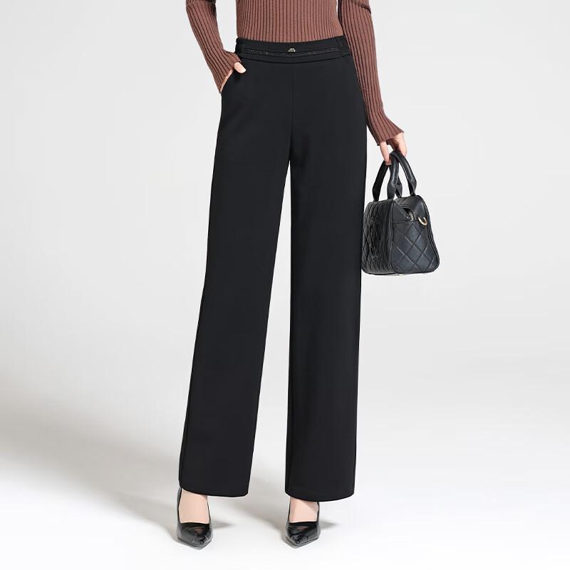 Women's High-Waisted Draped Wide-Leg Casual Pants