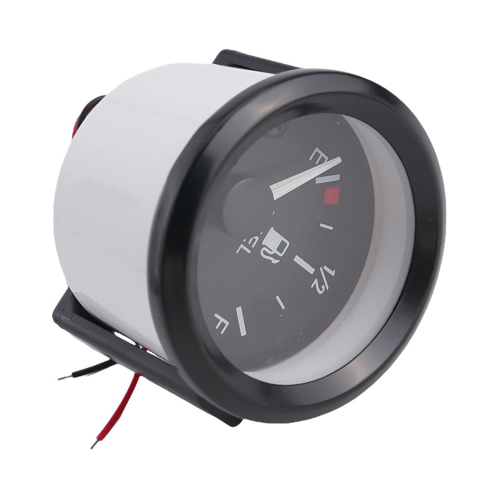 12V 52mm Car Fuel Level Gauge Fuel Level Gauge Meter 240-33 Ohm E-/2-F White LED Light Black Rim Automotive Gauges